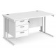 Maestro Cable Managed Desk with Three Drawer Pedestal